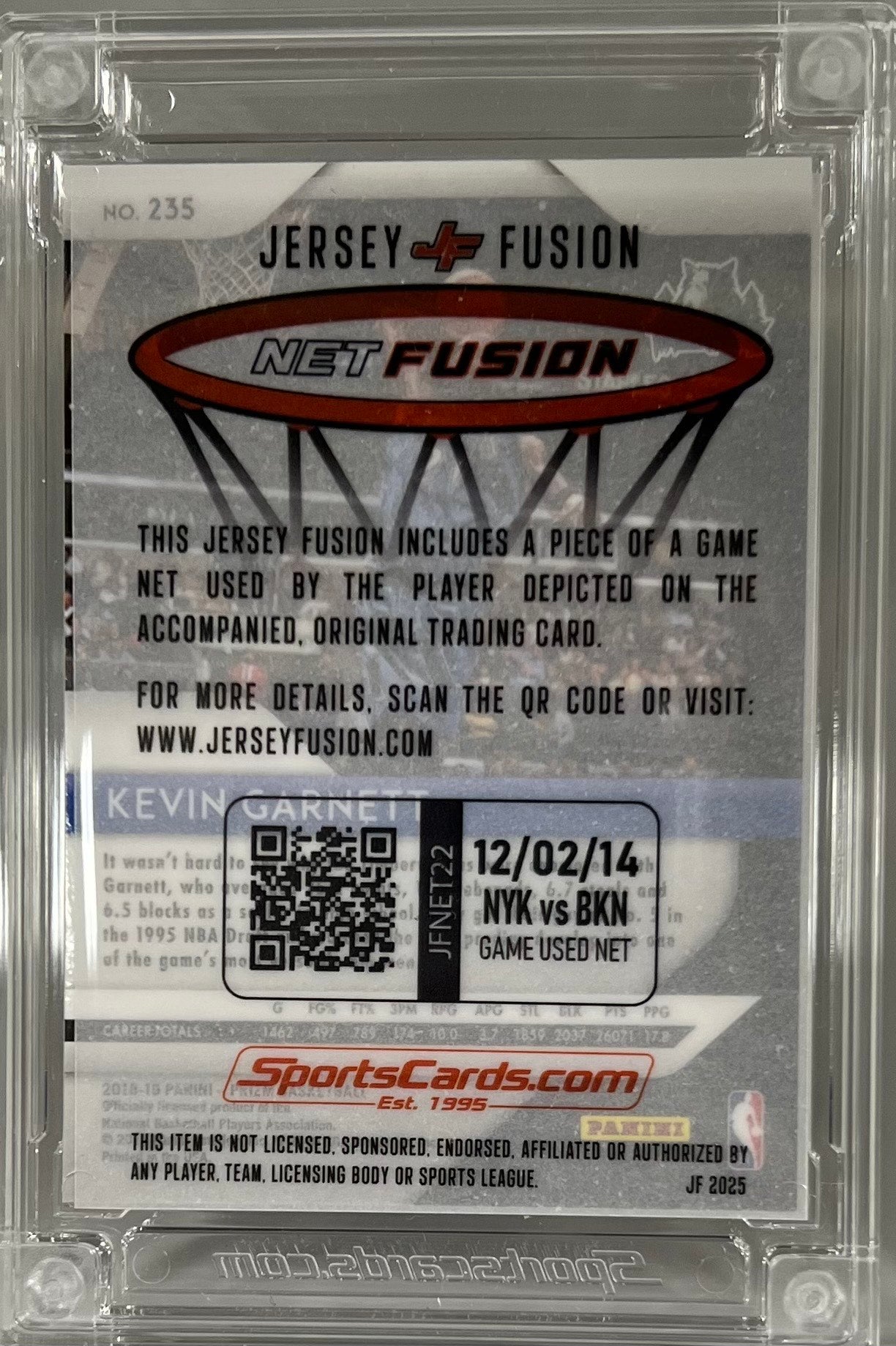 Basketball Kevin Garnett (Jersey Fusion) Date: 12/2/2014 Numbered: 15/25