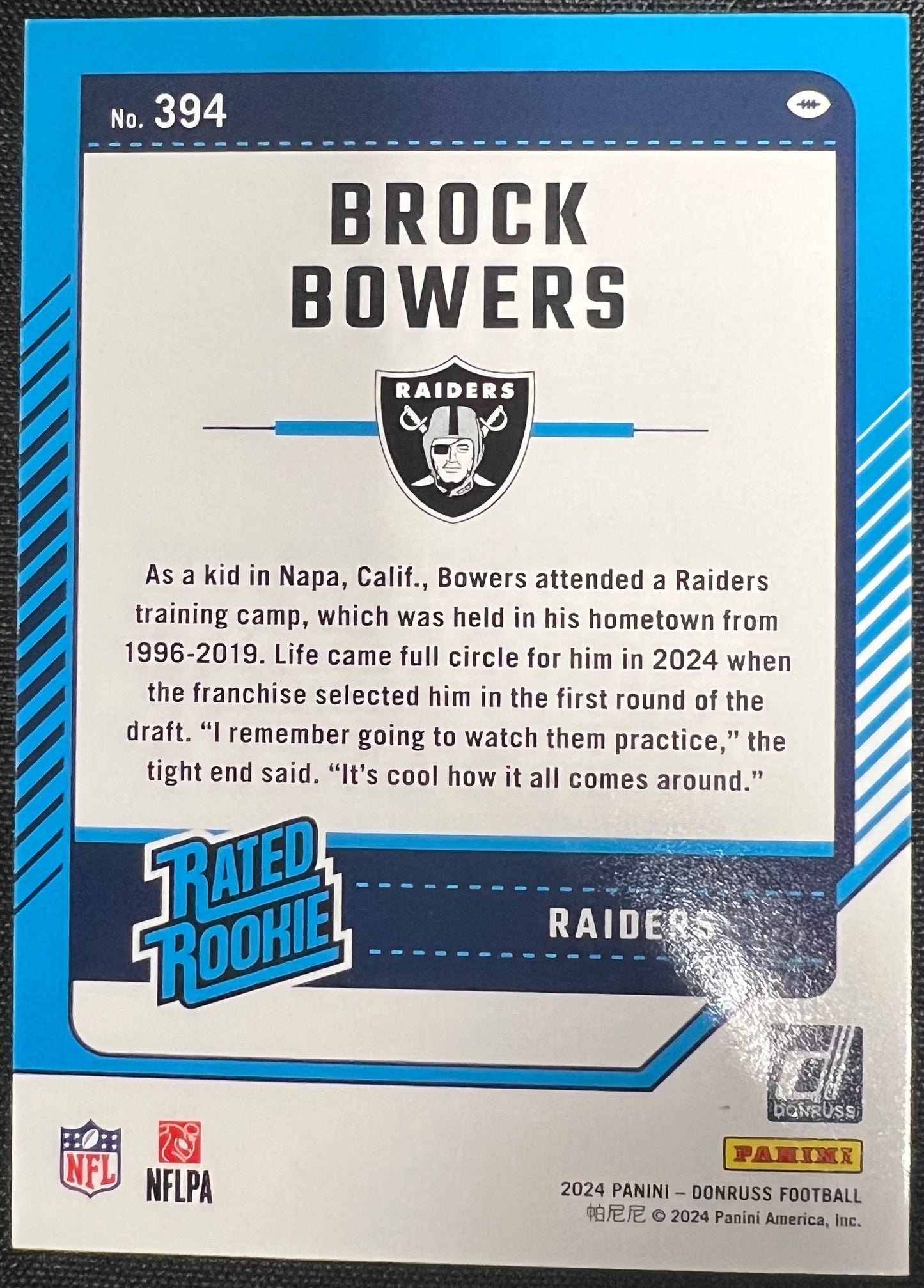 Football Brock Bowers #394 (Panini-Donruss Football)