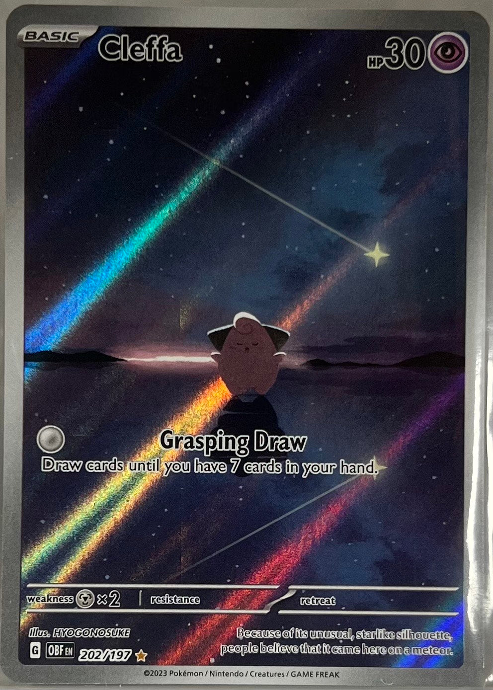 Pokemon Cleffa 202/197 (Obsidian Flames) Full Art