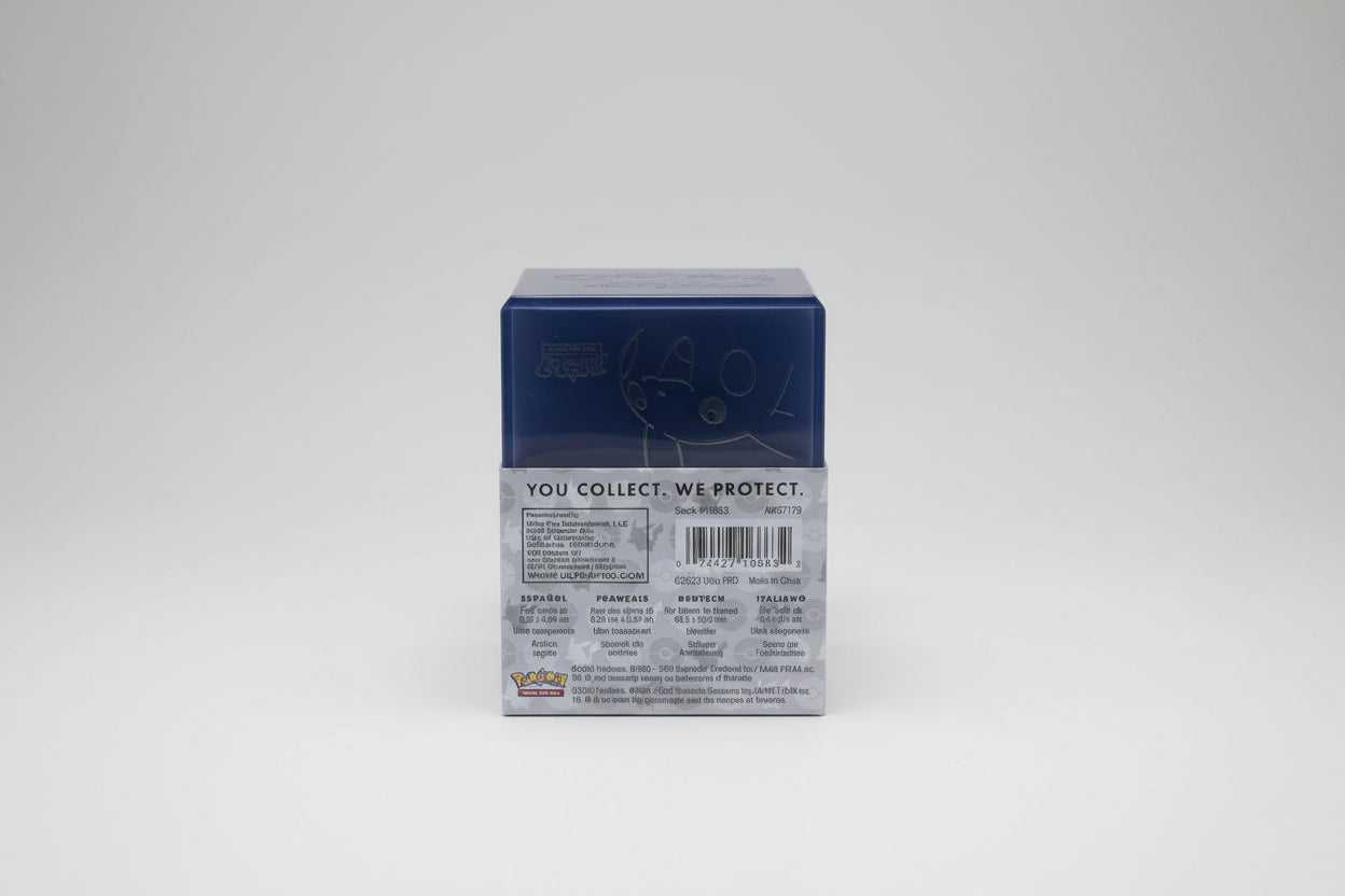 Back of a trading card packaging with Ultra Pro branding and product details.