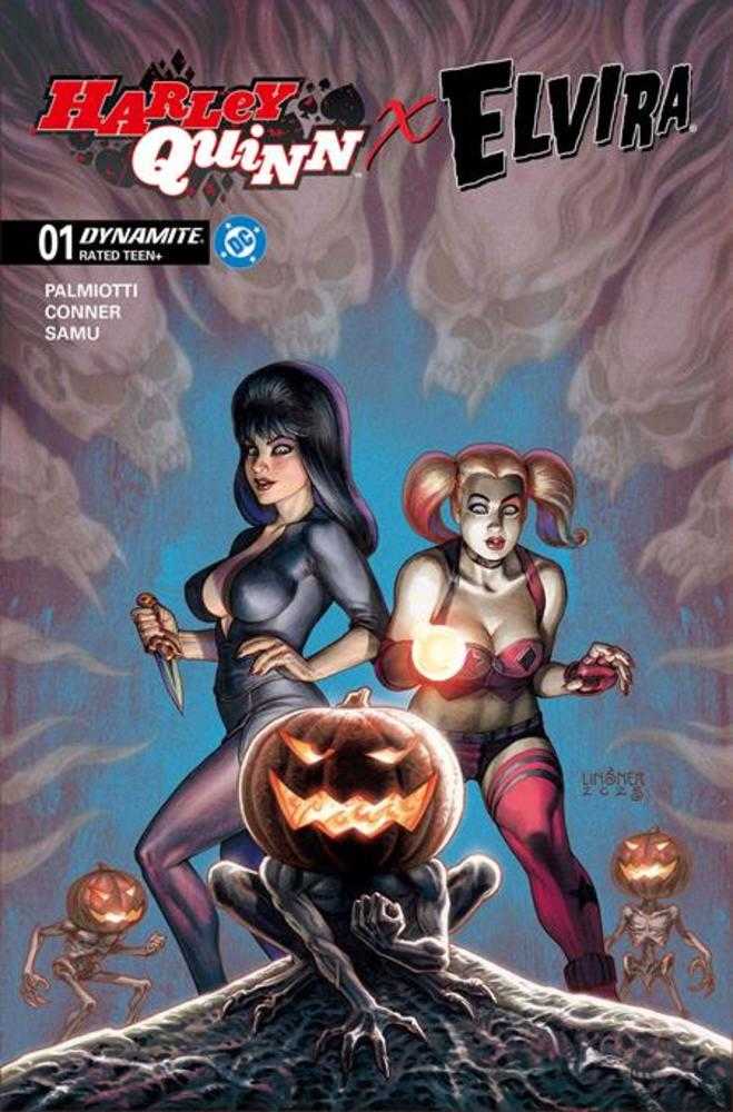 Comics - Harley Quinn X Elvira 1 Cover C Joseph Michael Linsner Variant - Fan - Tastic Cards & Comics - Dynamite Entertainment