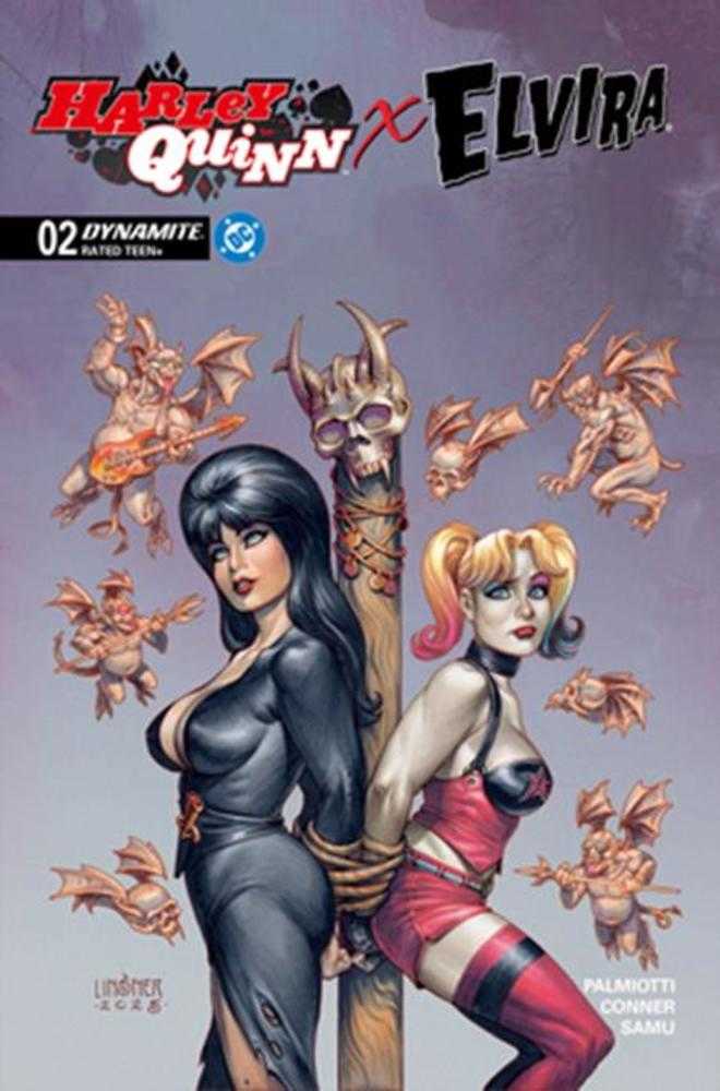 Comics - Harley Quinn X Elvira 2 Cover C Joseph Michael Linsner Variant - Fan - Tastic Cards & Comics - Dynamite Entertainment