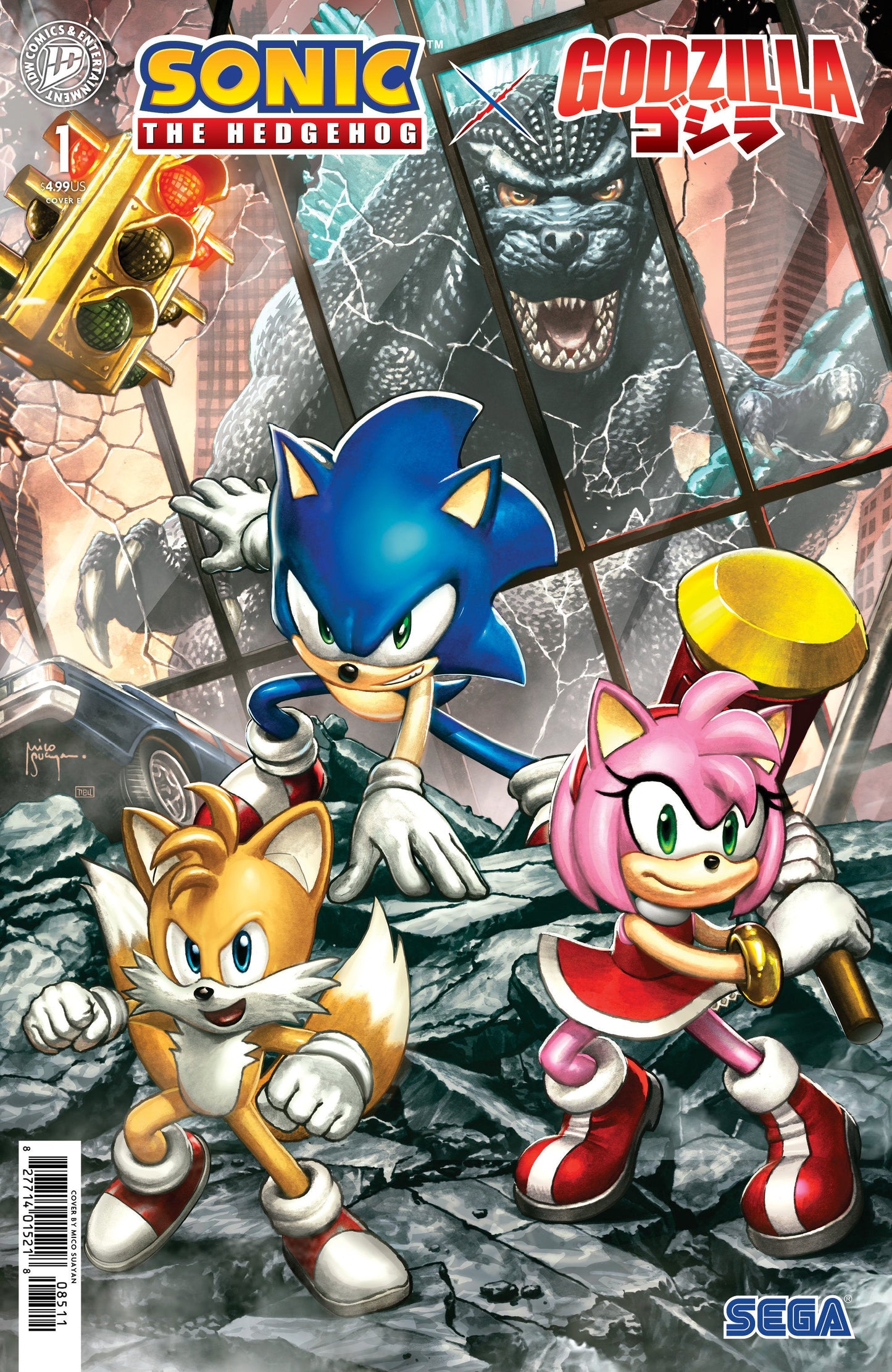 Comics - Sonic The Hedgehog X Godzilla 1 Variant E (Suayan) - Fan-Tastic Cards & Comics - IDW Publishing
