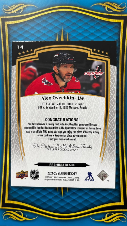 Sport Cards - Alex Ovechkin - 2025 Upper Deck Stature 1 of 1 - 13 - Fan - Tastic Cards & Comics - Upper Deck