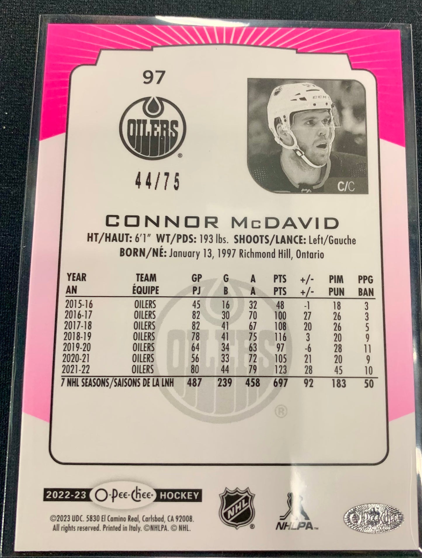 Connor McDavid - 2023 O-Pee-Chee - #97 - Pink /75