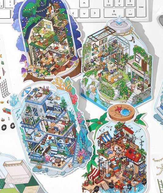 Mini Diorama Sticker Set
