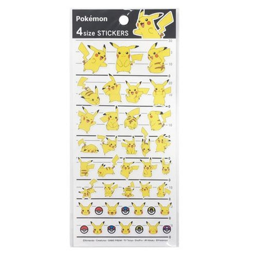 Pokemon Center Original 4SIZE STICKERS - Pikachu