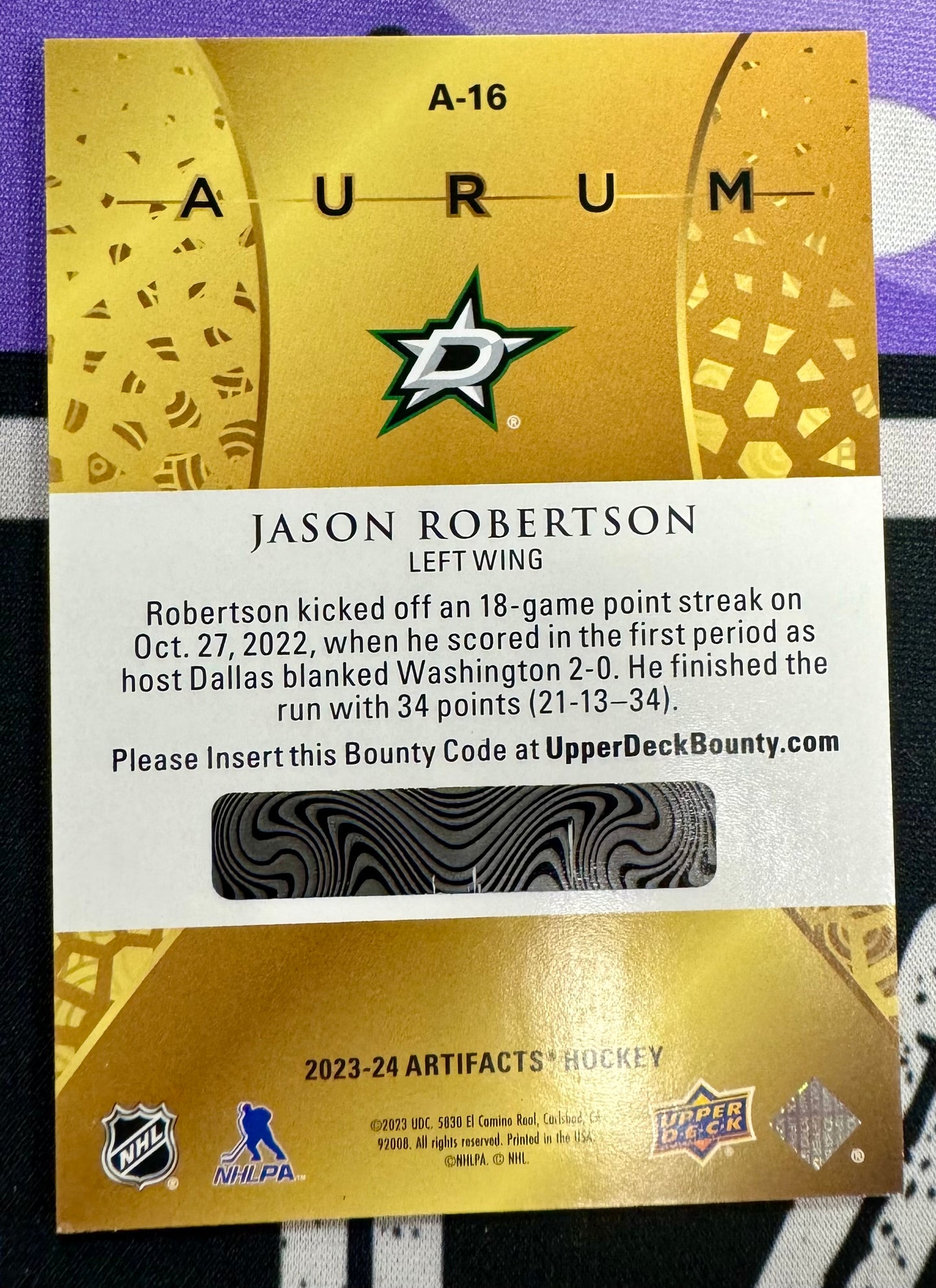 Jason Robertson - 2023/24 Artifacts - Aurum - A-16