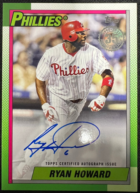 Baseball Ryan Howard #90A-RH (Topps Certified Autograph Card)