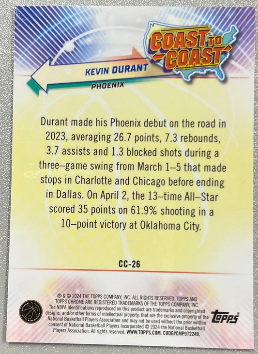 Basketball Kevin Durant #CC-26 (Topps Chrome Coast to Coast) Numbered 07/50