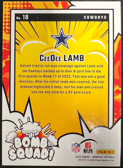 Football CeeDee Lamb #18 Numbered 079/100 (Panini-Donruss Football)
