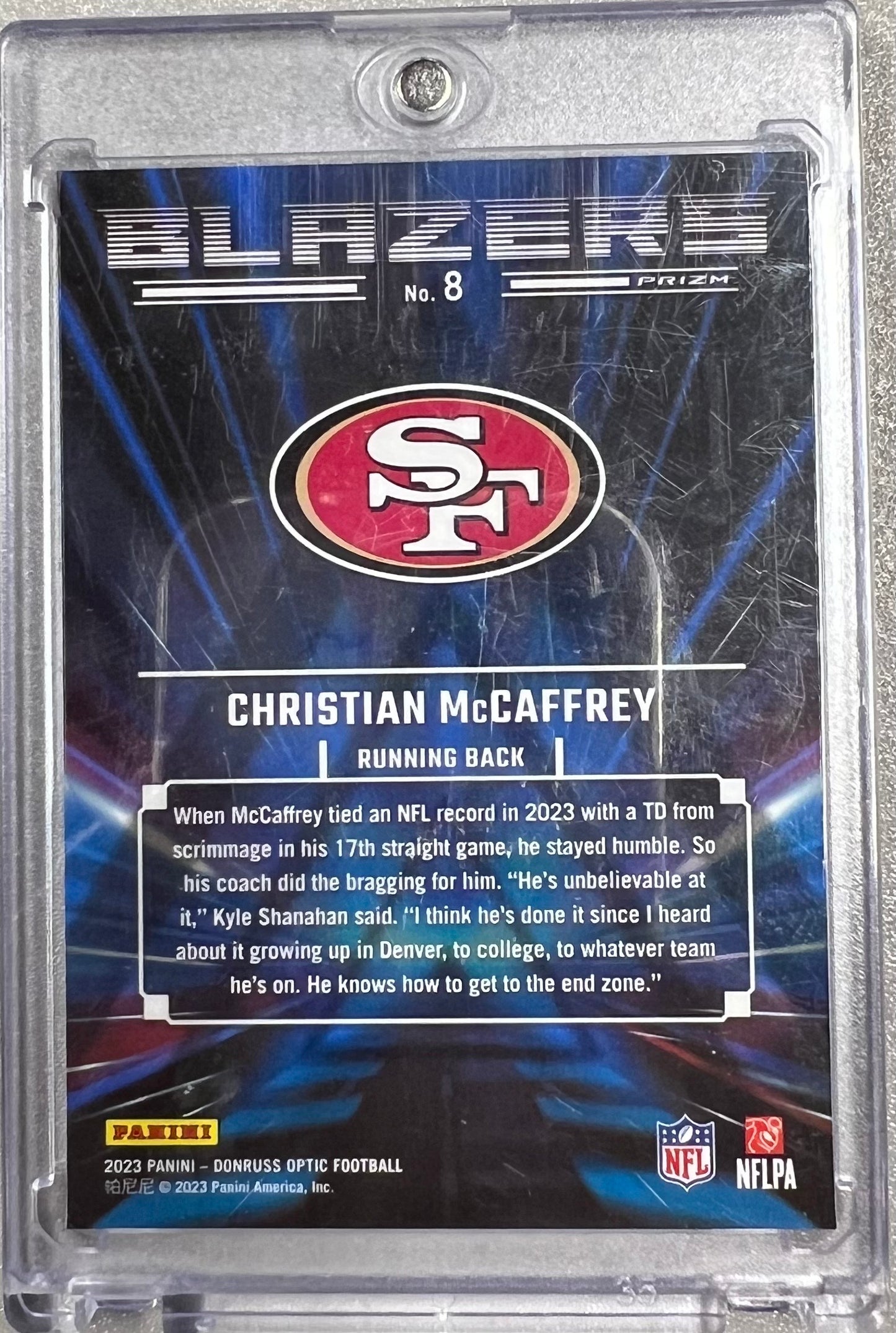 Football Christian McCaffrey #8 (Panini-Donruss Optic Football Blazers)