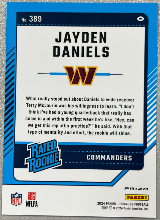 Football Jayden Daniels #389 (Panini-Donruss Football Prizm)