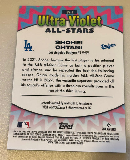 Shohei Ohtani - 2025 Topps Chrome Ultra Violet - #UV-1