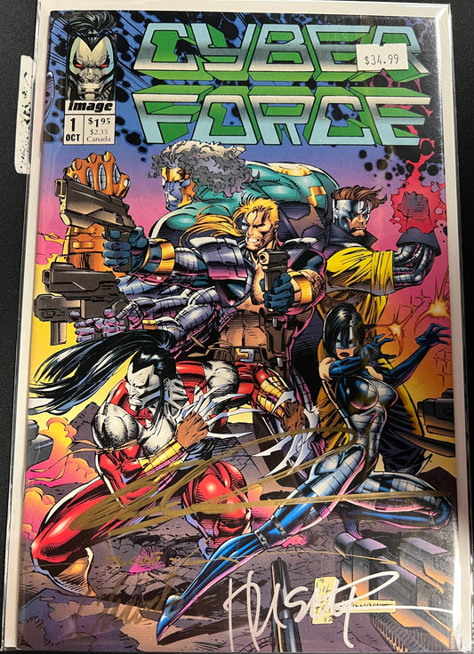 Cyber Force #1 (1992) [Signed by Marc Silvestri, Scott Williams, Mike Heisler and Joe Chiodo; COA included]