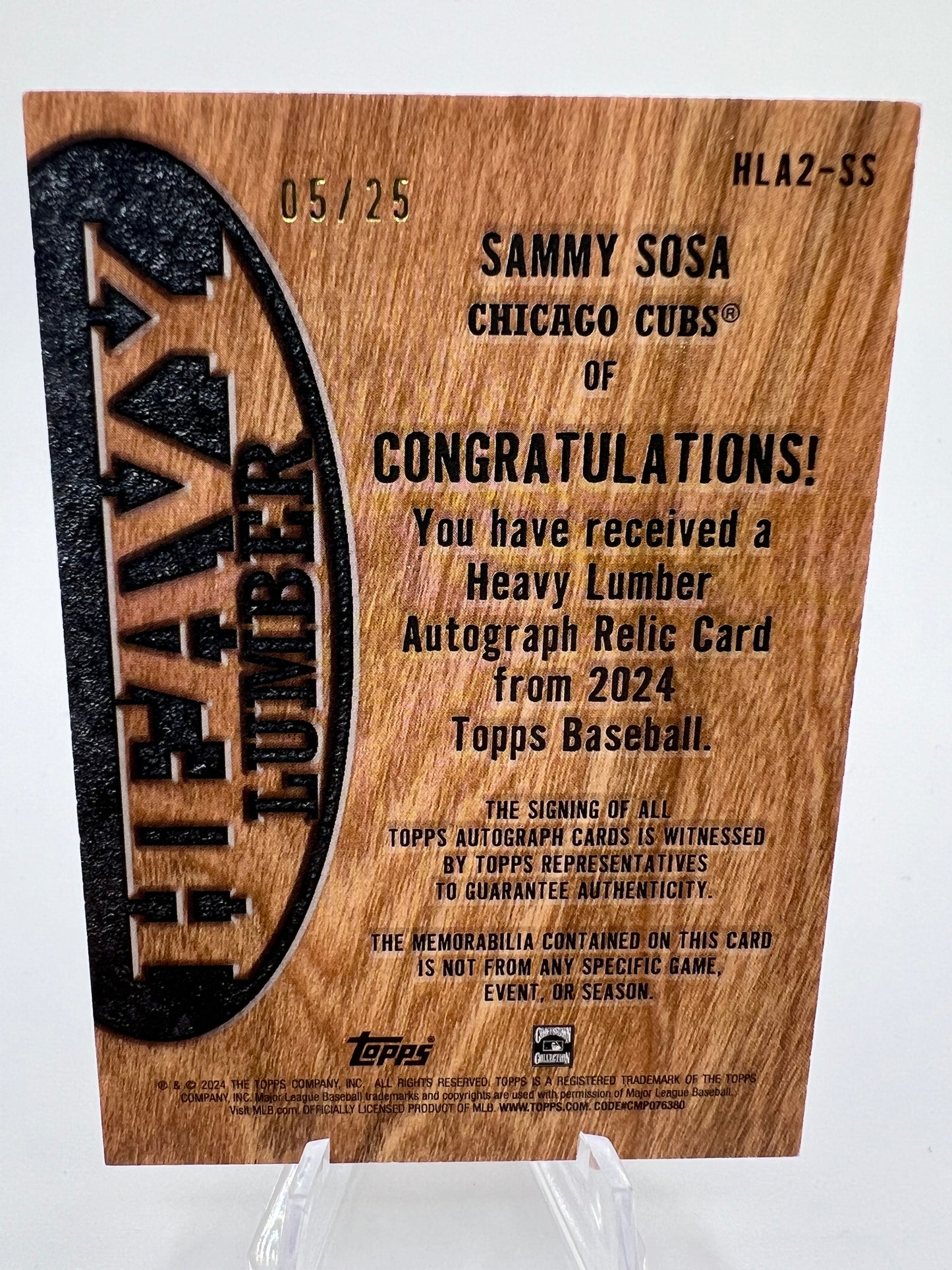 Sammy Sosa - Topps Heavy Lumber  - #HLA-SS -/25 Auto