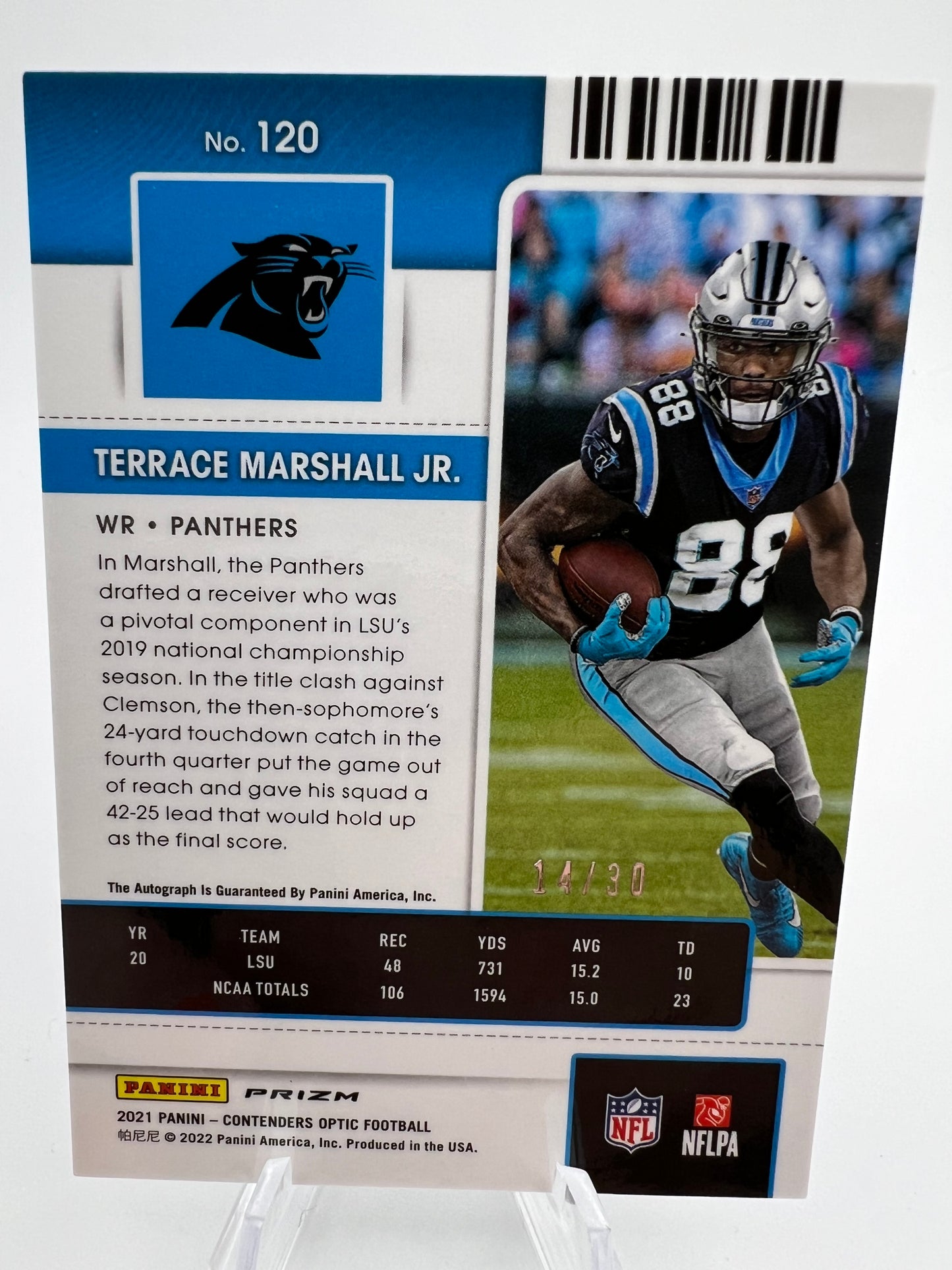 Terrace Marshall Jr. - 2021 Panini Contenders Optic 2021 - #120 - Auto RC