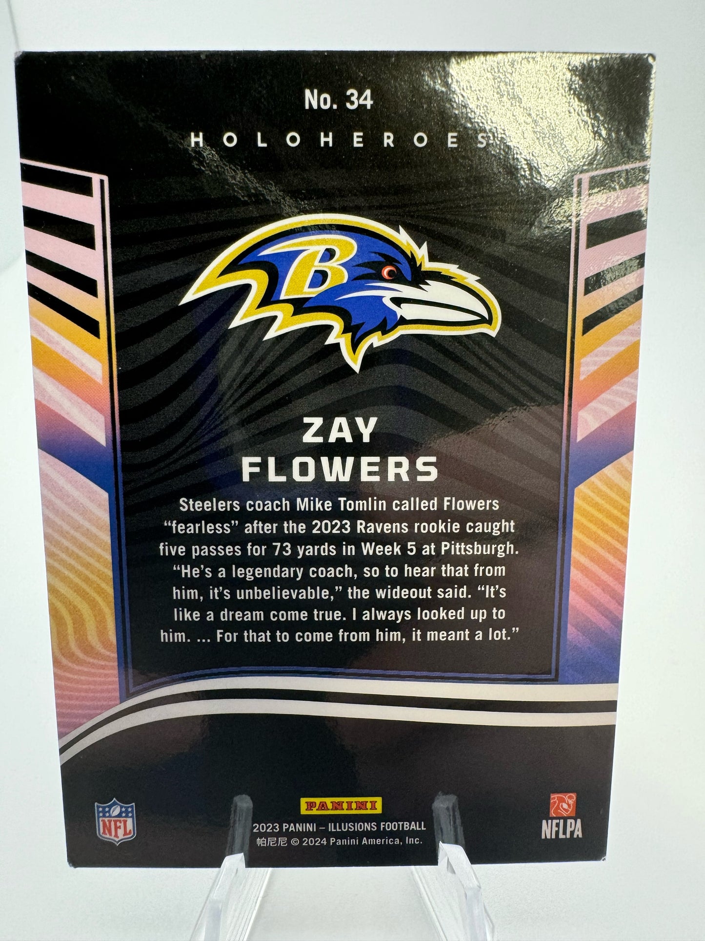 Zay Flowers - #34 - 2023 Panini Holoheroes RC