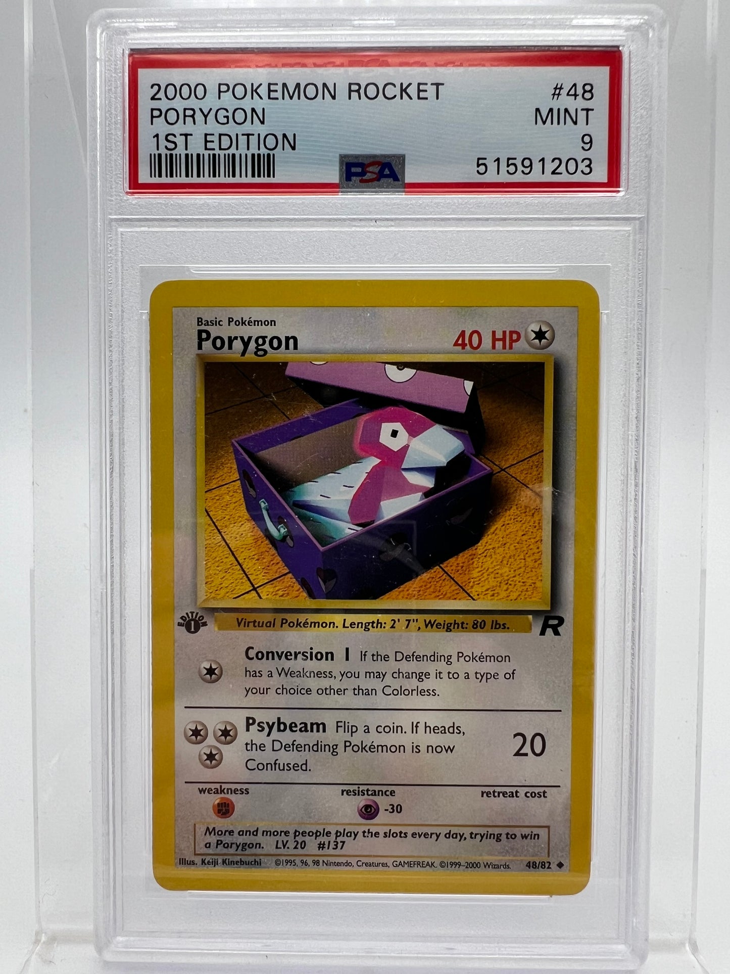 Rocket Porygon 1st Edition Pokemon Team Rocket 48/82 Graded (PSA 9)