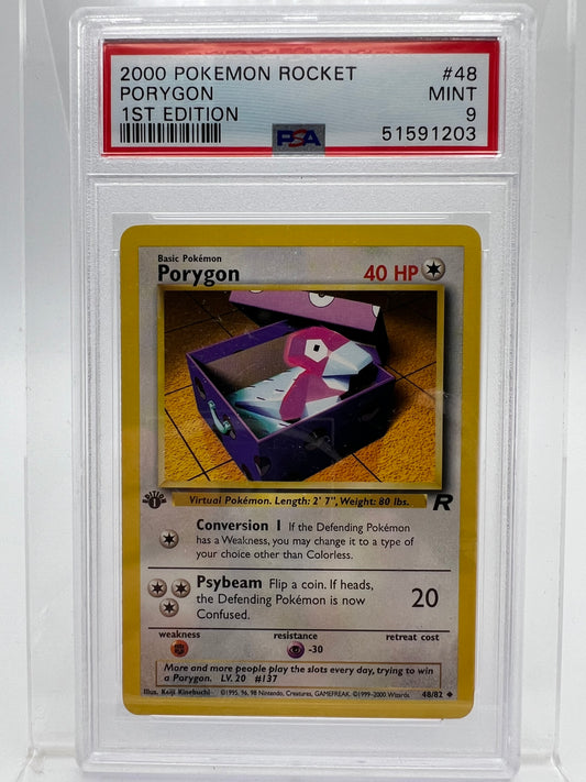 Rocket Porygon 1st Edition Pokemon Team Rocket 48/82 Graded (PSA 9)