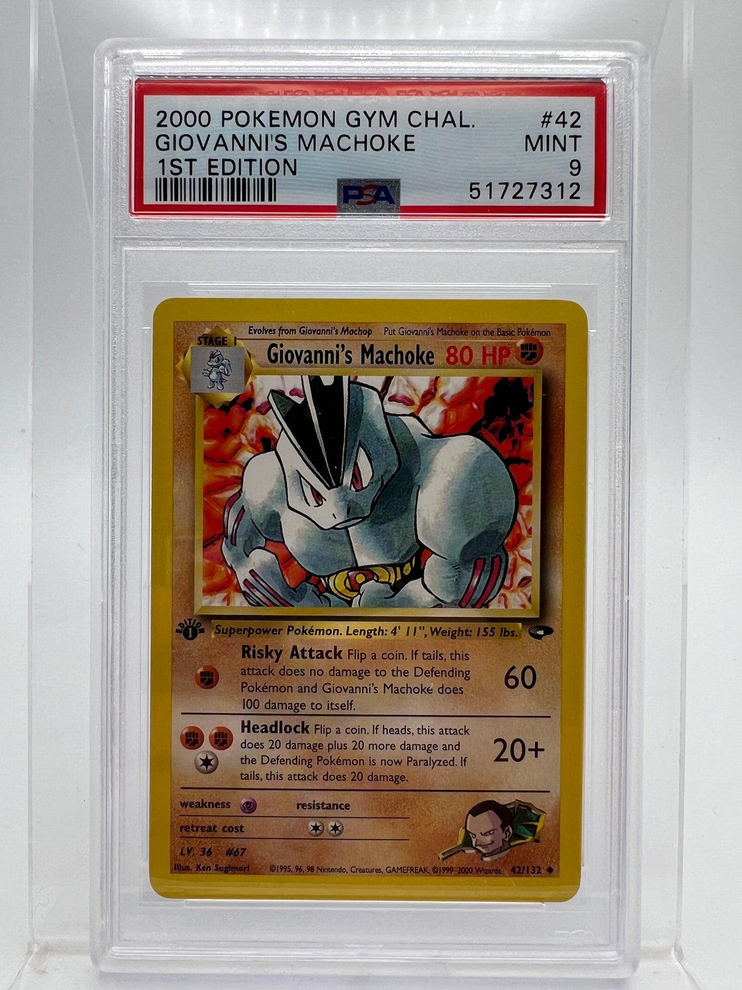 Giovanni’s Machoke Pokémon Gym Challenge Graded (PSA 9)