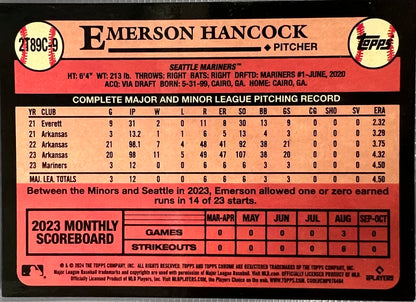 Baseball Emerson Hancock (35 year Anniversary Topps Chrome) #2T89C-9 Numbered 19/50