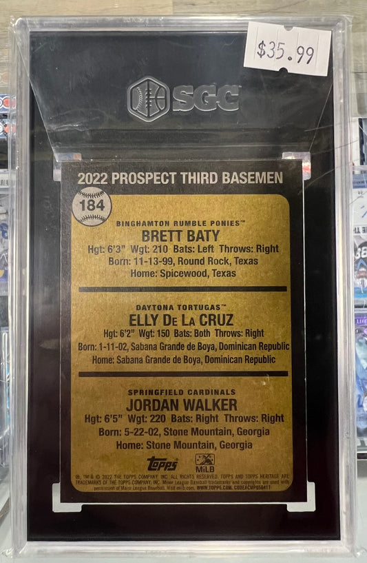Baseball 2022 prospect third basemen graded 9.5 Bret Baty, Elly De La Cruz, and Jordan Walker #184