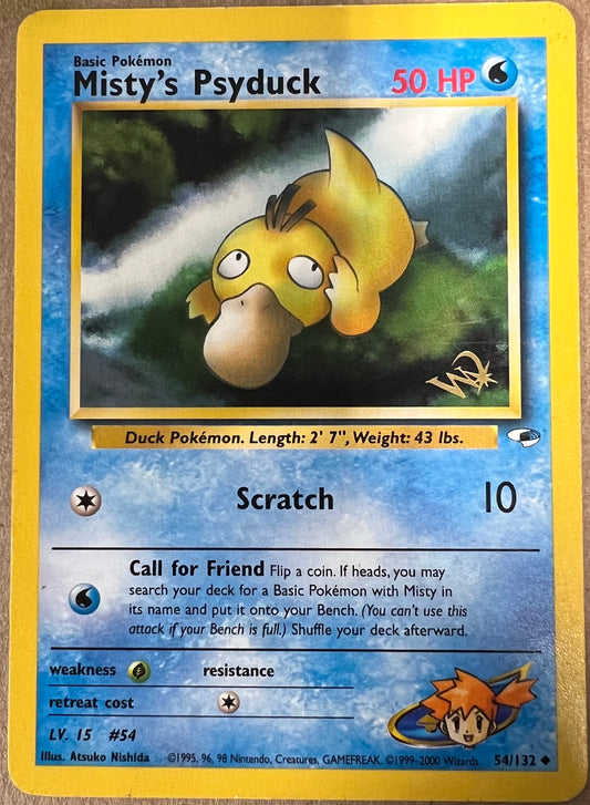Pokemon Misty's Psyduck 54/132 W Stamped (Gym Heroes)