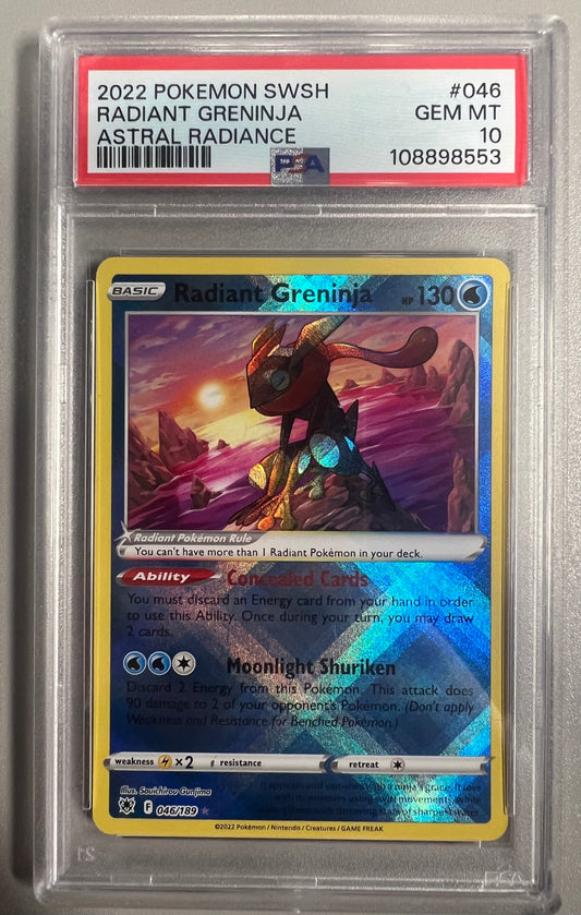 Pokemon Radiant Greninja 046/189 (Astral Radiance) (PSA Graded 10)