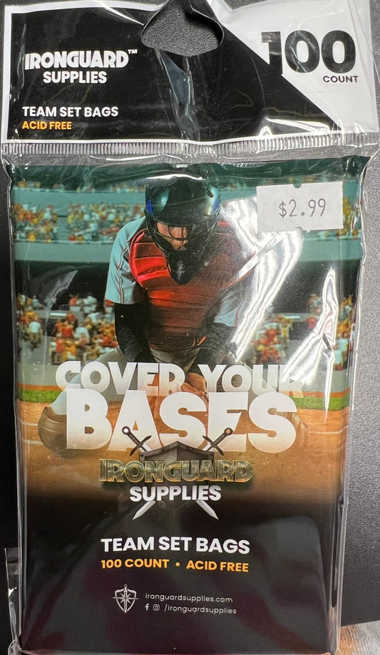 Card Supplies - Cover Your Bases Team Set Bags - Fan - Tastic Cards & Comics - Ironguard