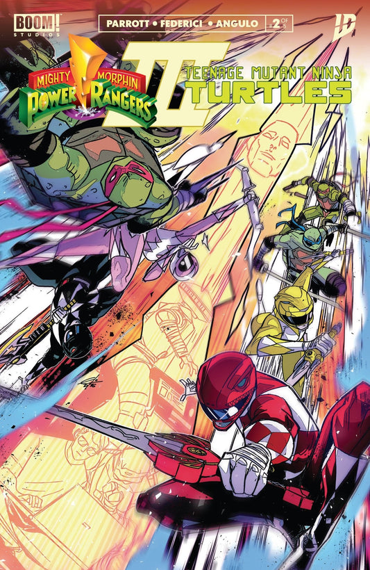 Comics - Mighty Morphin Power Rangers/Teenage Mutant Ninja Turtles III 2 K Foc Reveal Variant (Dressed, Carlini) - Fan - Tastic Cards & Comics - Boom! Studios