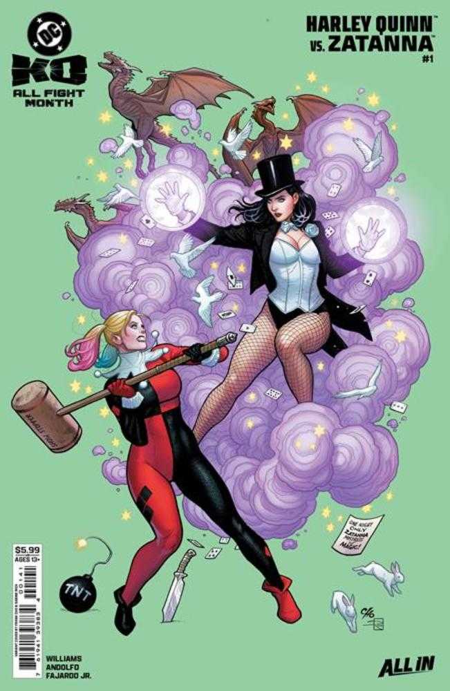 Comics - DC K.O. Harley Quinn vs Zatanna 1 (One Shot) Cover B Frank Cho Card Stock Variant - Fan-Tastic Cards & Comics - DC Comics