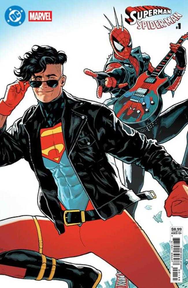 Comics - DC Marvel Superman Spider-Man 1 (One Shot) Cover U Jeff Spokes Superboy 90 S & Spider Punk Card Stock Variant - Fan-Tastic Cards & Comics - DC Comics