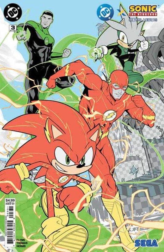 Comics - DC X Sonic The Hedgehog The Metal Legion 3 (Of 5) Cover C Travis Mercer Card Stock Variant - Fan-Tastic Cards & Comics - DC Comics