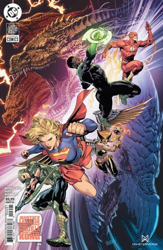 Comics - Justice League vs Godzilla vs Kong 2 6 (Of 7) Cover B Carlo Pagulayan Card Stock Variant - Fan - Tastic Cards & Comics - DC Comics