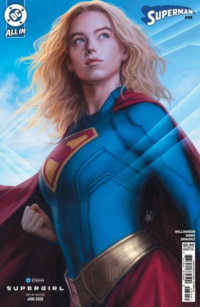 Comics - Superman 39 Cover E Stanley Artgerm Lau Supergirl Movie Card Stock Variant (The Reign Of The Superboys) - Fan-Tastic Cards & Comics - DC Comics