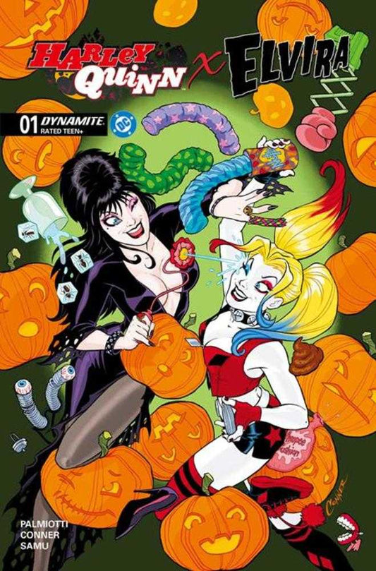 Comics - Harley Quinn X Elvira 1 Cover A Amanda Conner - Fan - Tastic Cards & Comics - Dynamite Entertainment