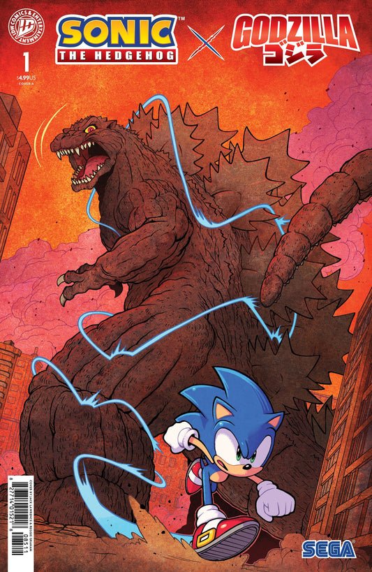 Comics - Sonic The Hedgehog X Godzilla 1 Cover A (Lawrence) - Fan-Tastic Cards & Comics - IDW Publishing