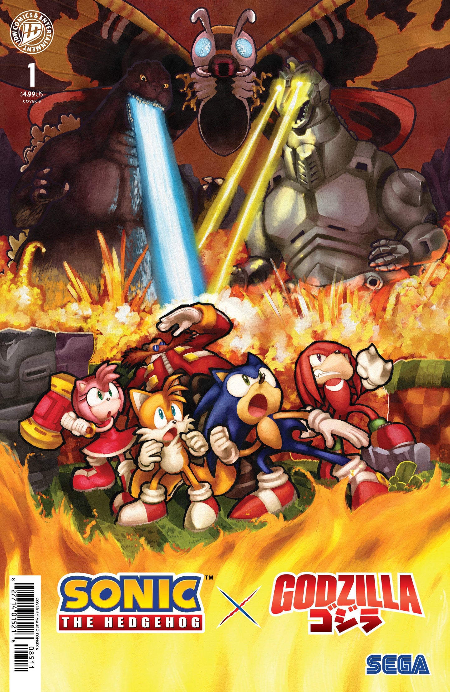Comics - Sonic The Hedgehog X Godzilla 1 Variant B (Fonseca) - Fan-Tastic Cards & Comics - IDW Publishing