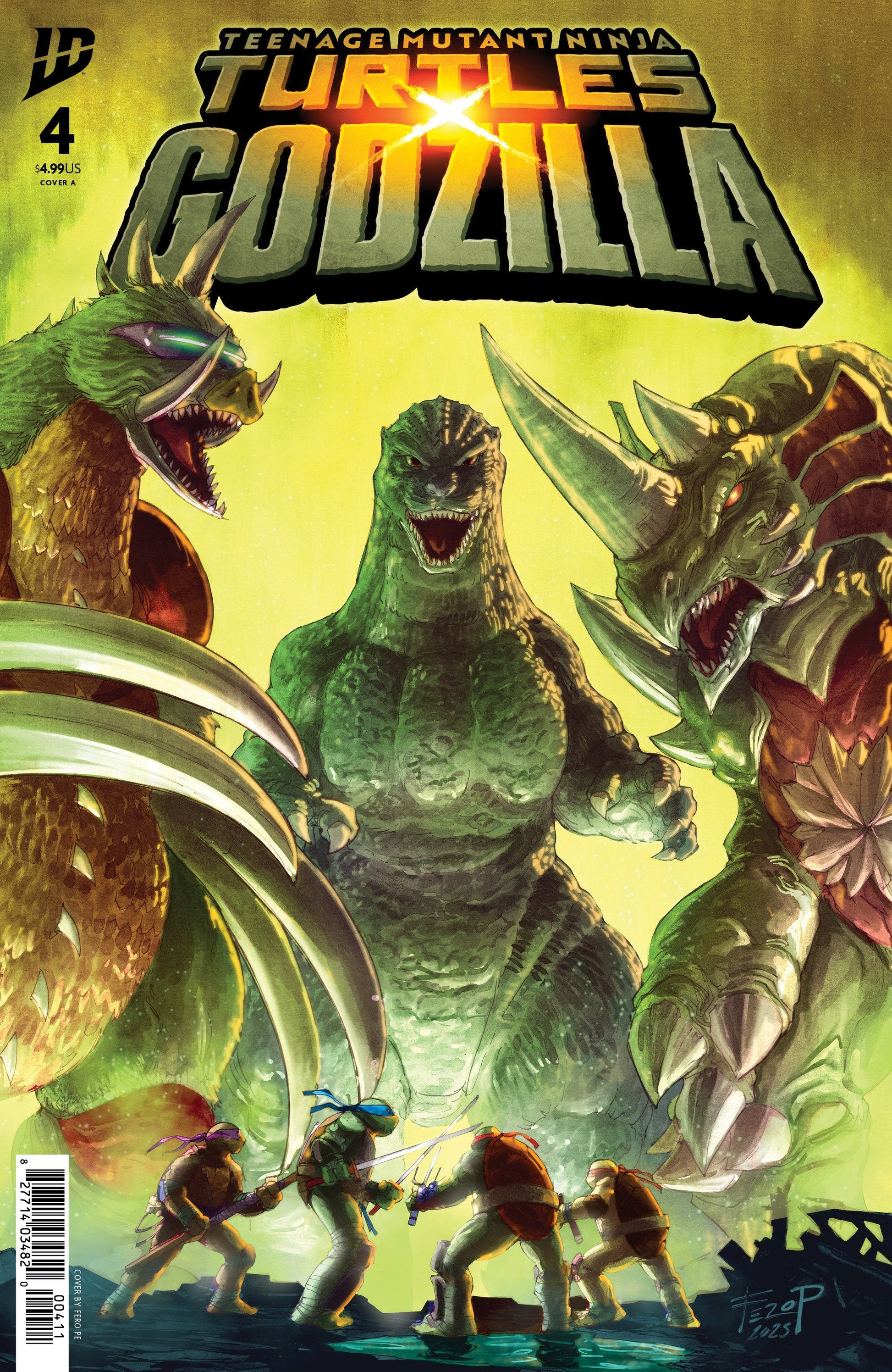 Comics - Teenage Mutant Ninja Turtles X Godzilla 4 Cover A (Pe) - Fan-Tastic Cards & Comics - IDW Publishing