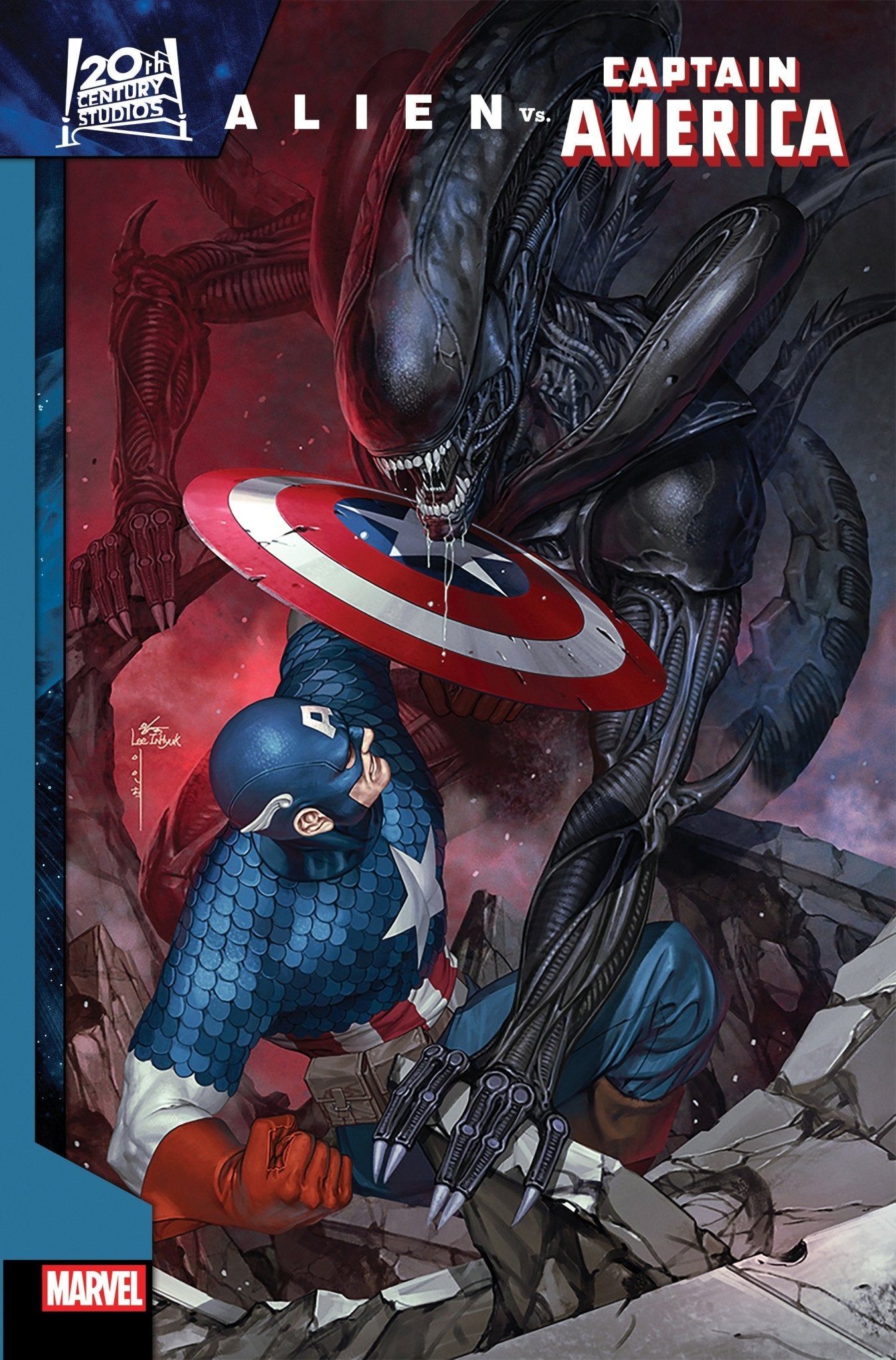 Comics - Alien vs. Captain America 1 Inhyuk Lee Variant - Fan - Tastic Cards & Comics - Marvel Comics