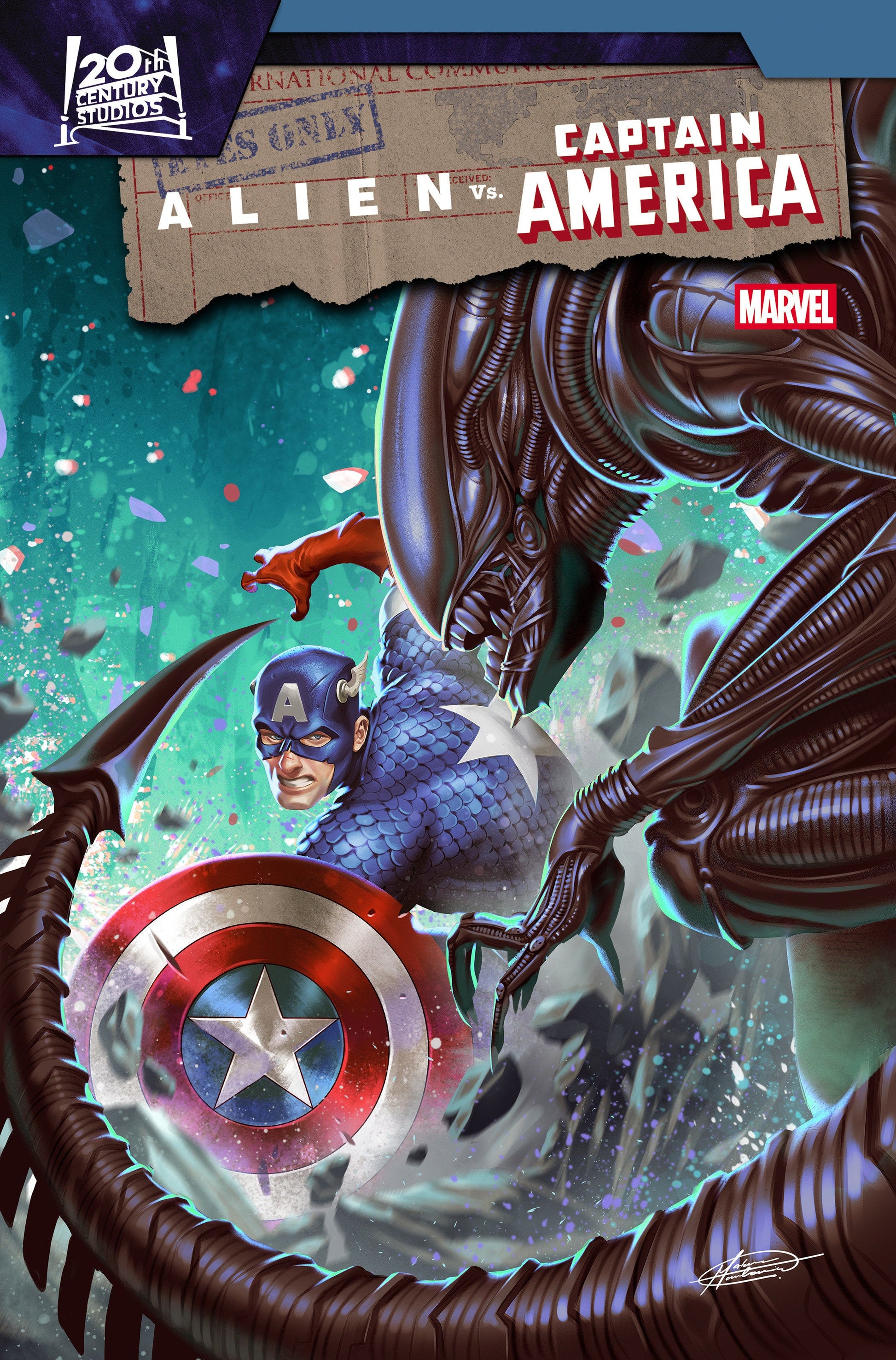 Comics - Alien vs. Captain America 4 Mateus Manhanini Variant - Fan-Tastic Cards & Comics - Marvel Comics