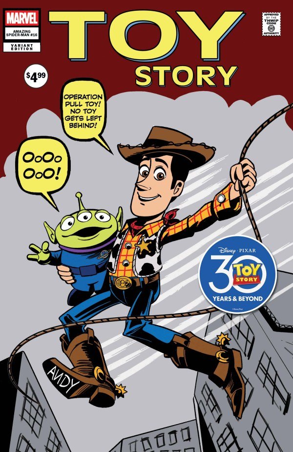 Comics - Amazing Spider-Man 16 Marco Forcelloni Pixar Toy Story Homage Variant - Fan-Tastic Cards & Comics - Marvel Comics