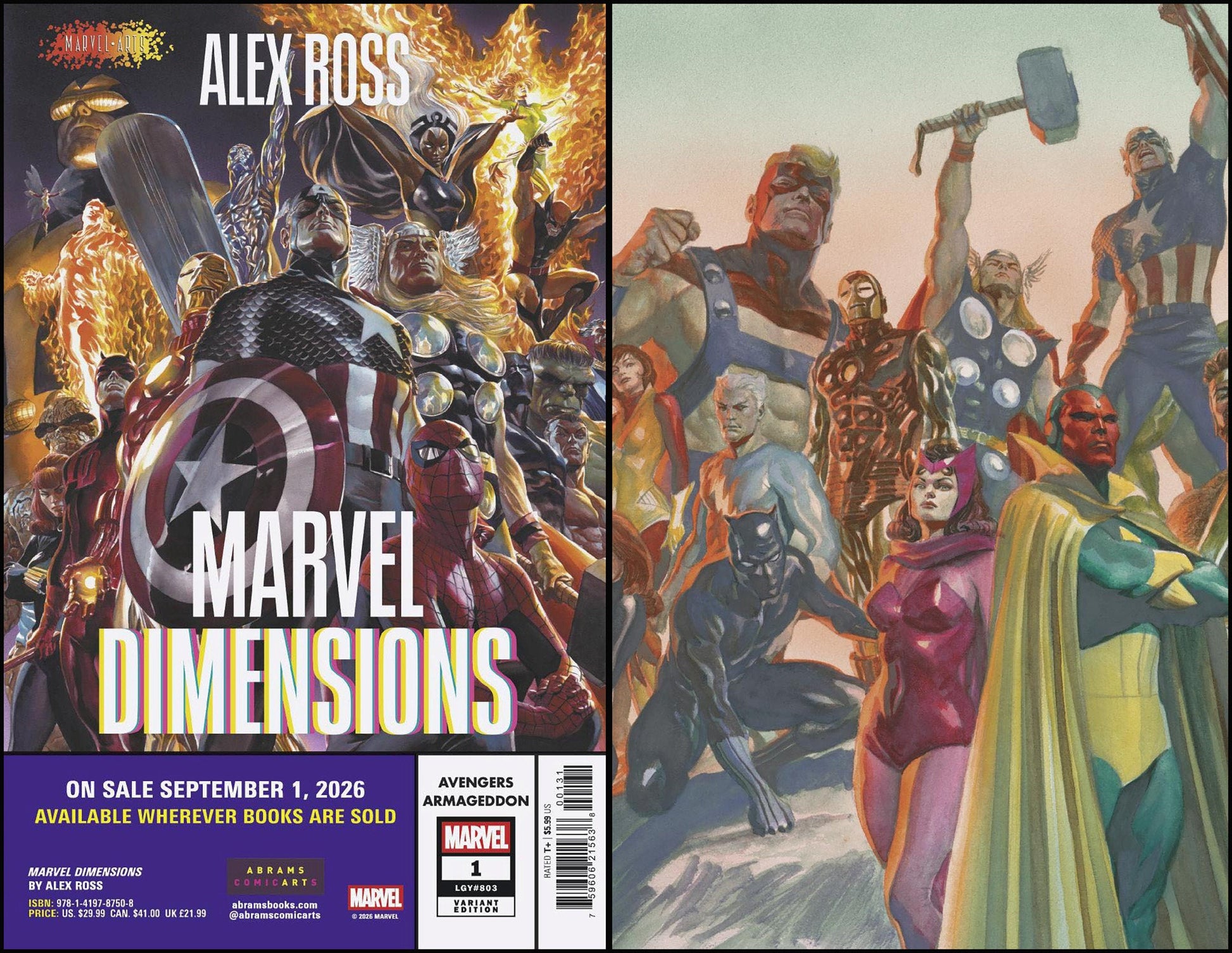 Comics - Avengers: Armageddon 1 Alex Ross Marvel Dimensions Variant - Fan-Tastic Cards & Comics - Marvel Comics