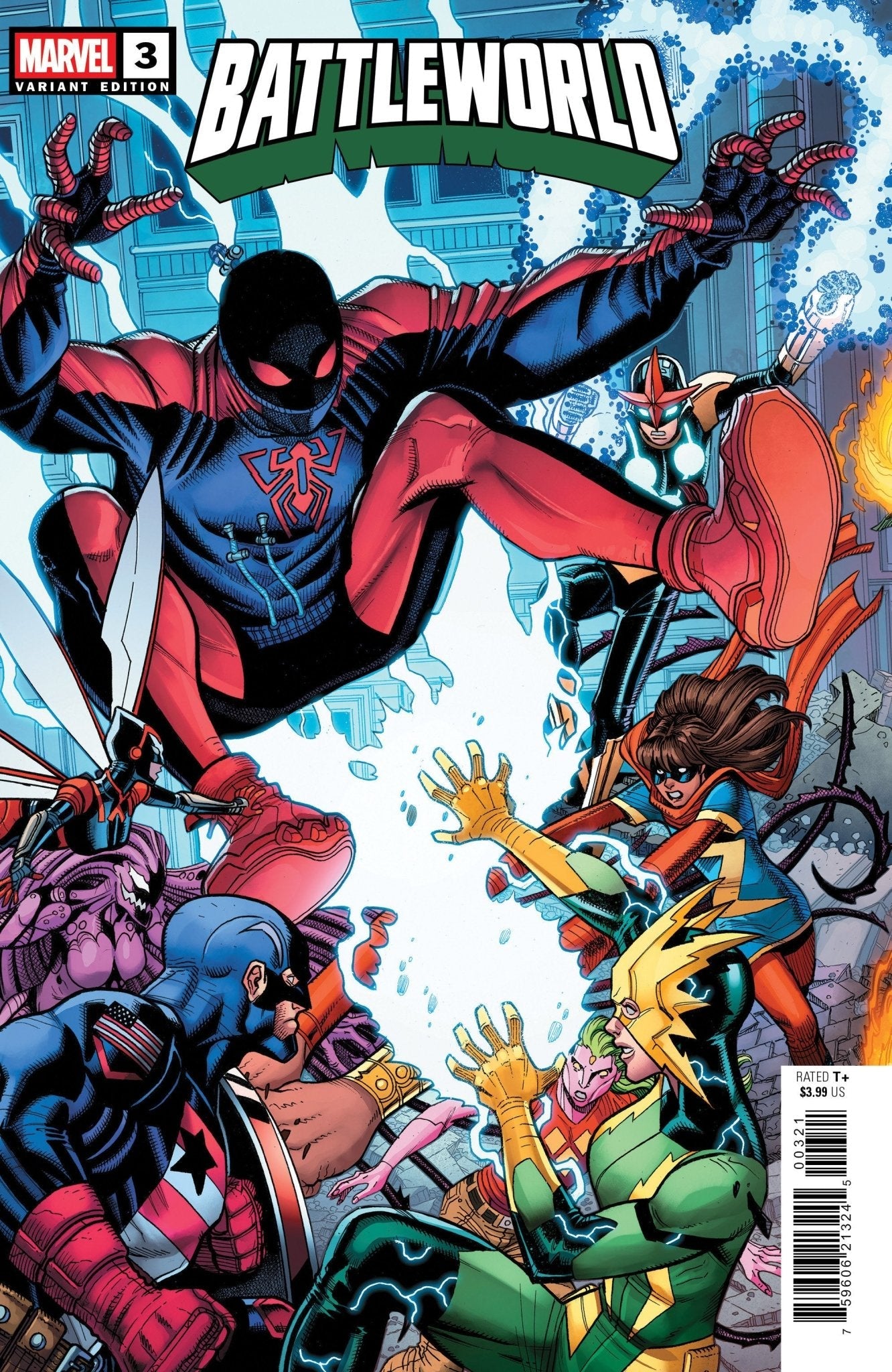 Comics - Battleworld 3 Nick Bradshaw 5 Part Connecting Variant C - Fan-Tastic Cards & Comics - Marvel Comics