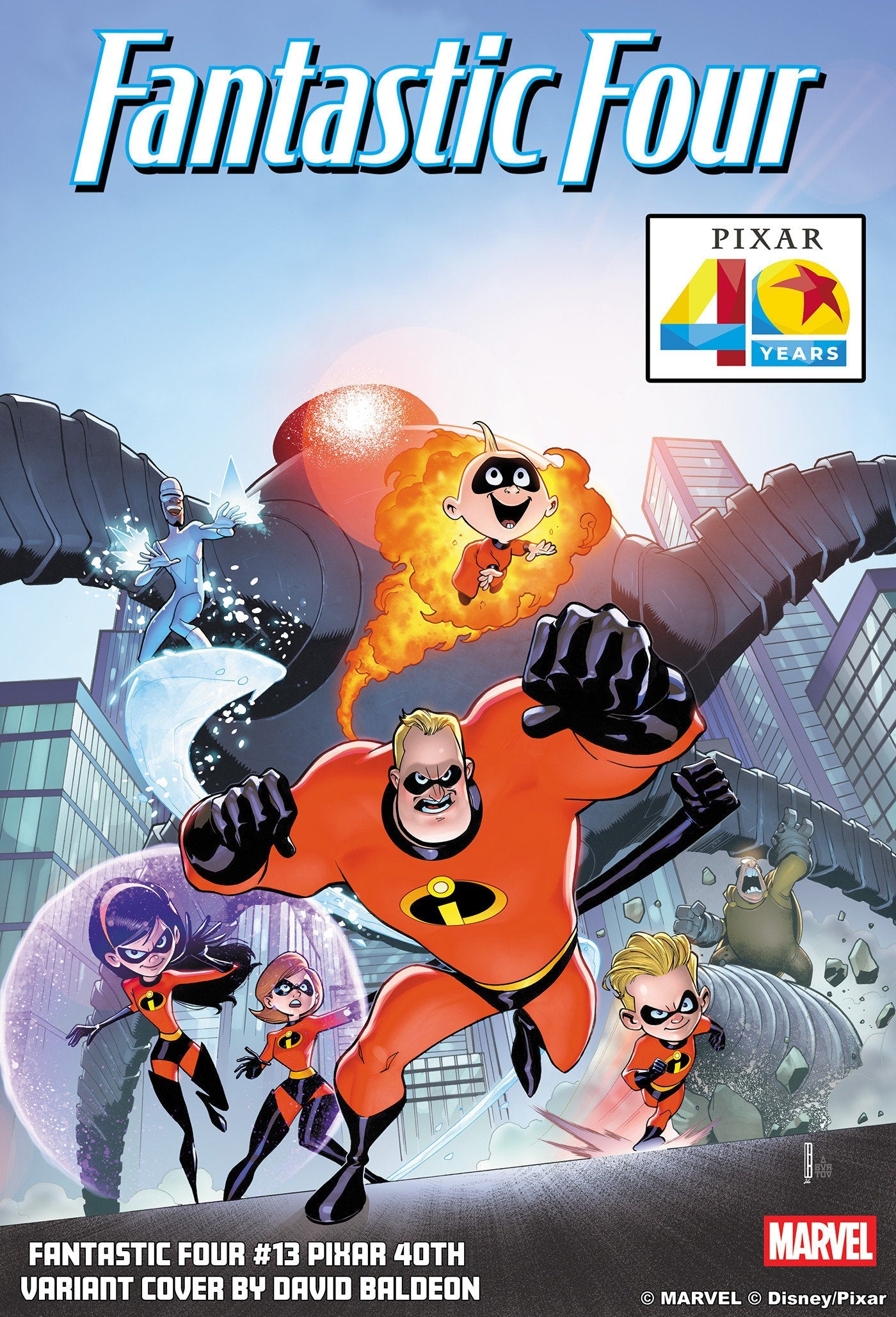 Comics - Fantastic Four 13 David Baldeon Pixar 40 Th Variant - Fan-Tastic Cards & Comics - Marvel Comics