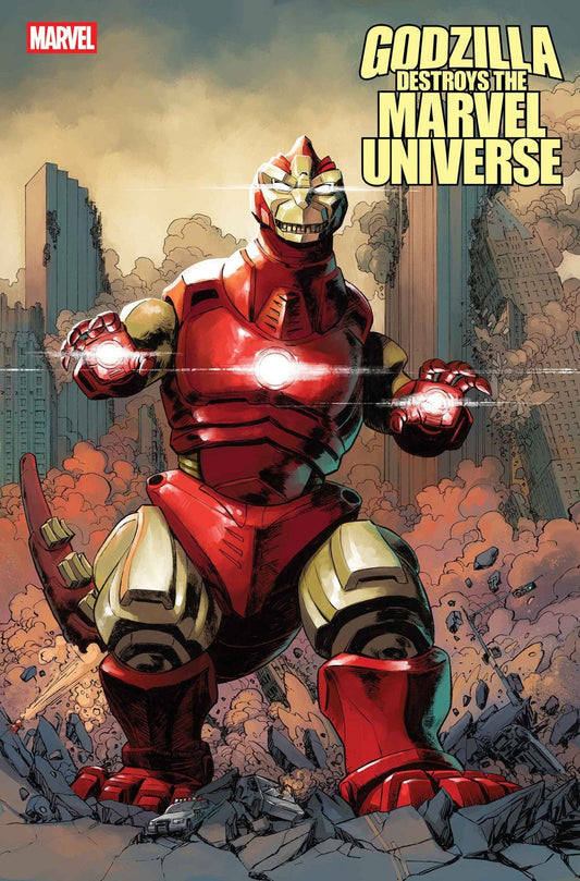 Comics - Godzilla Destroys The Marvel Universe 3 Dave Wachter Marvelized Iron Man Zilla Variant - Fan - Tastic Cards & Comics - Marvel Comics