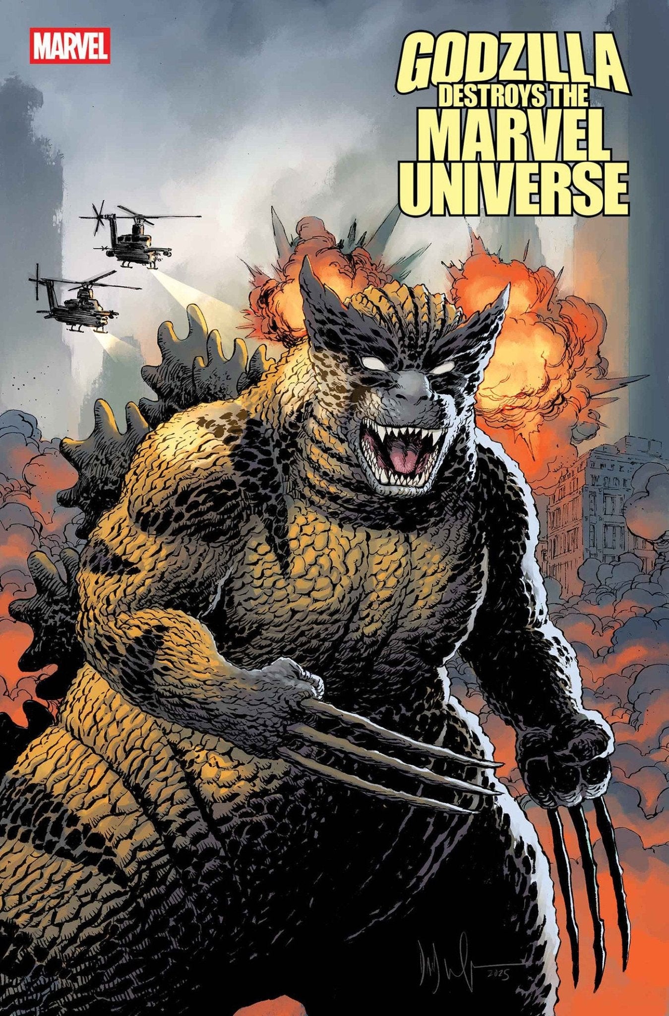 Comics - Godzilla Destroys The Marvel Universe 4 Dave Wachter Marvelzed Wolverine Zilla Variant - Fan - Tastic Cards & Comics - Marvel Comics