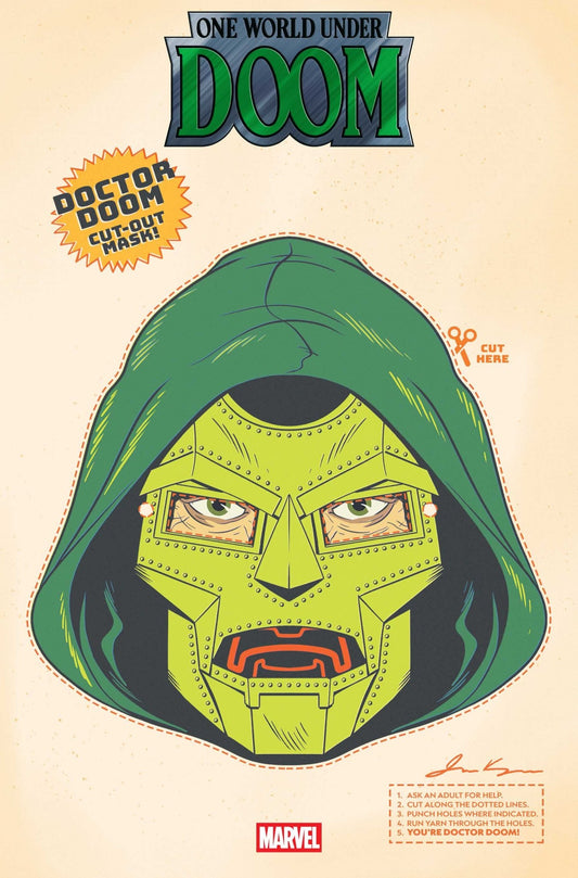 Comics - One World Under Doom 7 Retro Halloween Mask Variant - Fan - Tastic Cards & Comics - Marvel Comics