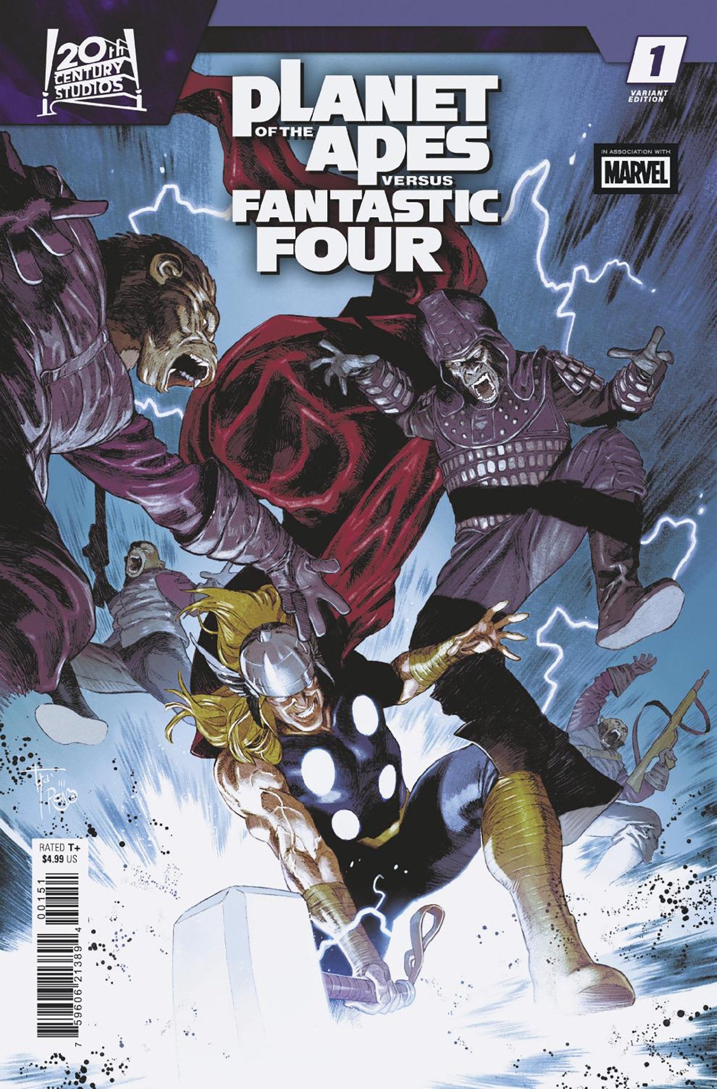 Comics - Planet Of The Apes vs. Fantastic Four 1 Francesco Mobili Versus Variant - Fan-Tastic Cards & Comics - Marvel Comics